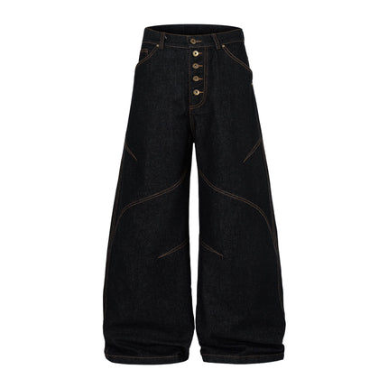 TALKLESSFASHION M / Black - Pants 3302 Jiayiku's 2026 new arrivals, American retro old money style, deconstructed design, washed water, primary color denim jacket, jacket for men