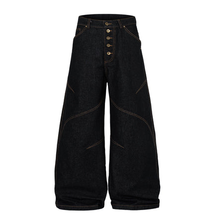 TALKLESSFASHION M / Black - Pants 3302 Jiayiku's 2026 new arrivals, American retro old money style, deconstructed design, washed water, primary color denim jacket, jacket for men