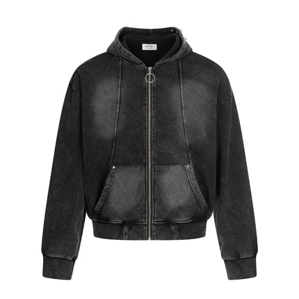 TALKLESSFASHION M / black Ringed Echo Hoodie Jacket