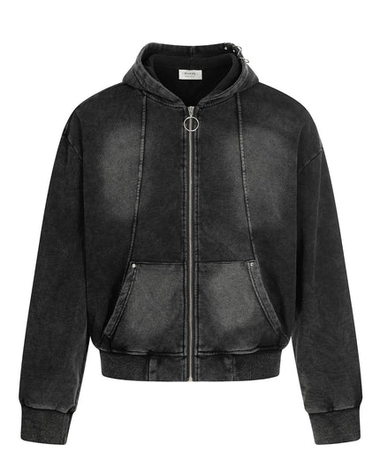 TALKLESSFASHION M / black Ringed Echo Hoodie Jacket