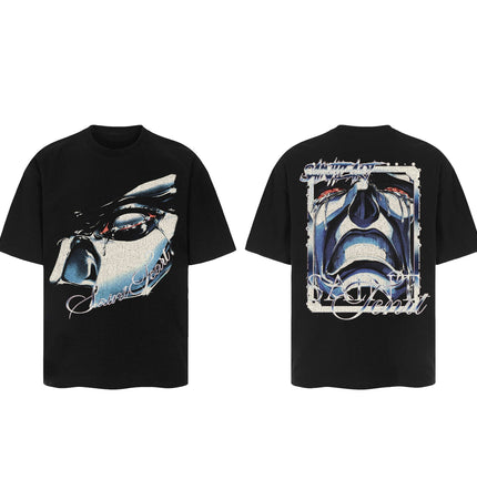 THETLSTUDIO M / black SAINT vintage Short Sleeve T-Shirt High Street Loose Male and Female Couples 2025SS Hip Hop