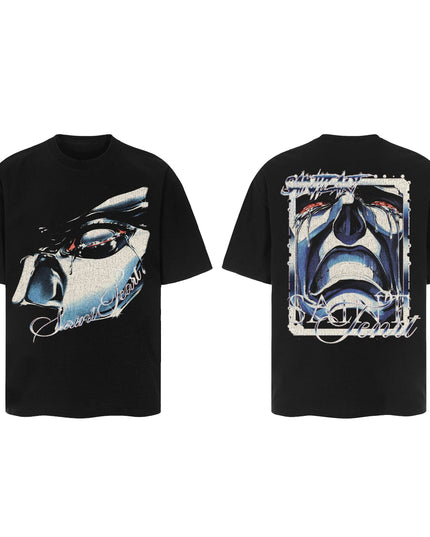 TALKLESSFASHION M / black SAINT vintage Short Sleeve T-Shirt High Street Loose Male and Female Couples 2025SS Hip Hop
