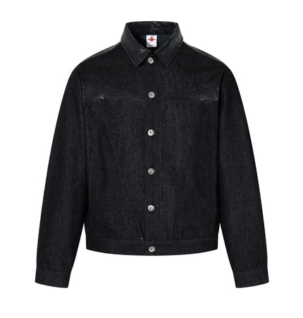 TALKLESSFASHION M / Black top 138 Jiayiku 2026 new product American retro high-quality heavy wash denim jacket patchwork jacket