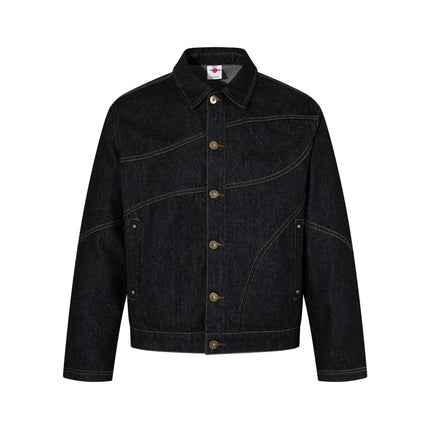 TALKLESSFASHION M / Black top 140 Jiayiku's 2026 new arrivals, American retro old money style, deconstructed design, washed water, primary color denim jacket, jacket for men