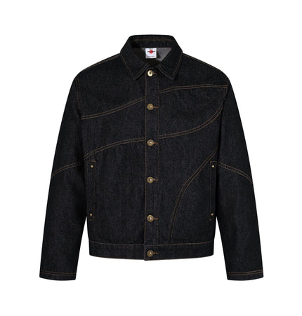 TALKLESSFASHION M / Black top 140 Jiayiku's 2026 new arrivals, American retro old money style, deconstructed design, washed water, primary color denim jacket, jacket for men