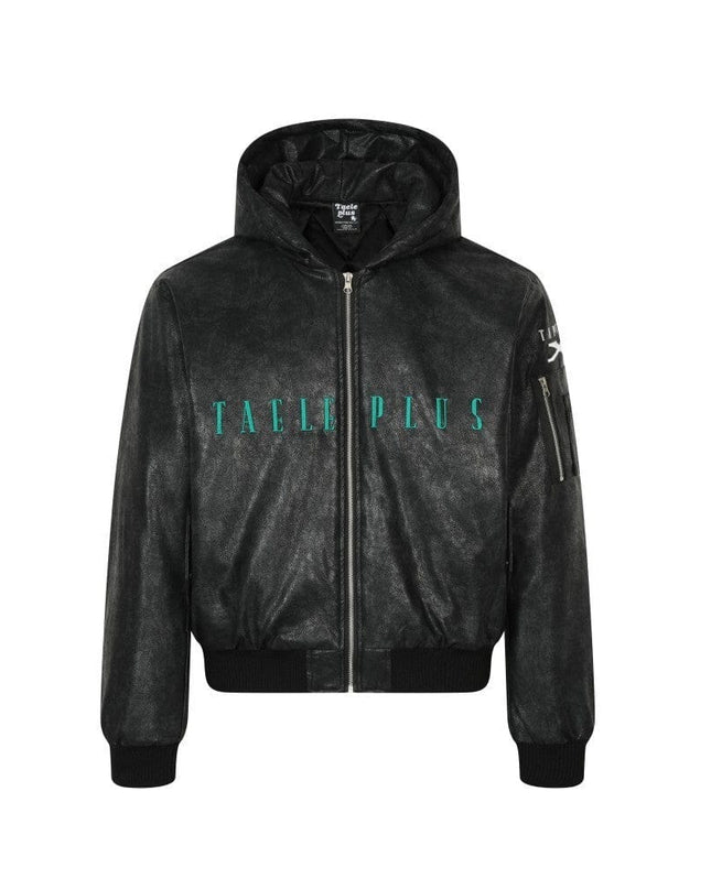 TALKLESSFASHION M / black Urban Wave Hooded zipper Jacket