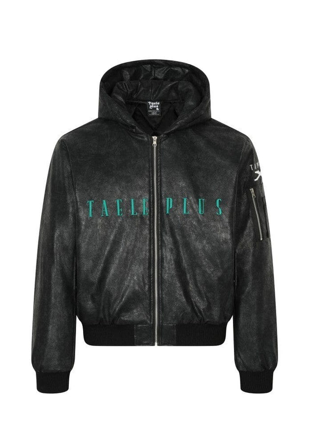 TALKLESSFASHION M / black Urban Wave Hooded zipper Jacket