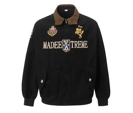 TALKLESSFASHION M / black Vintage Badge Embroidered Cargo Jacket