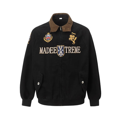 TALKLESSFASHION M / black Vintage Badge Embroidered Cargo Jacket
