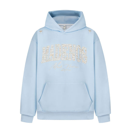 TALKLESSFASHION M / blue 2727 American retro high street trend men's and women's high-end letter 10,000 needle embroidery picture design men's hooded sweatshirt