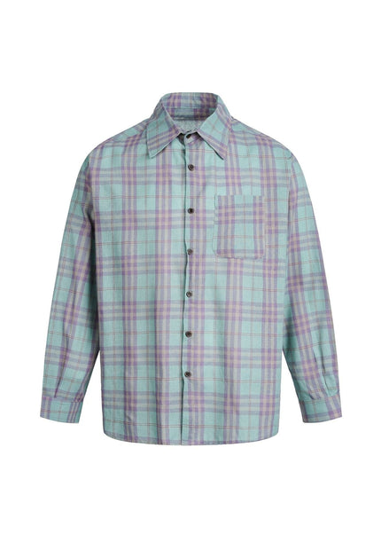 THETLSTUDIO M / blue EON 26 spring new spot American street trend old character pattern long sleeve shirt man