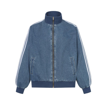 TALKLESSFASHION M / blue EON 26 spring New spot American street trendy high street personality contrast strip loose jacket jacket for women