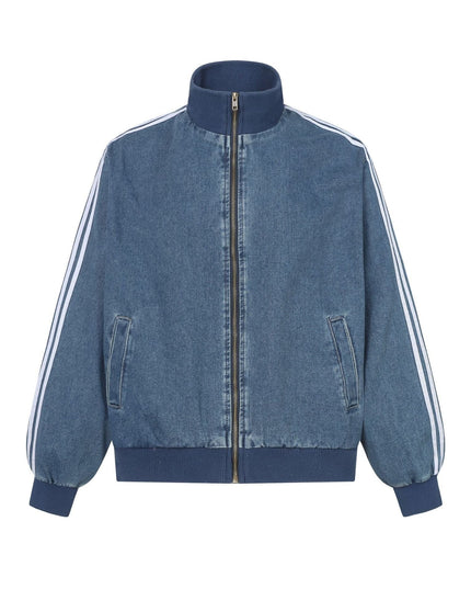 TALKLESSFASHION M / blue EON 26 spring New spot American street trendy high street personality contrast strip loose jacket jacket for women