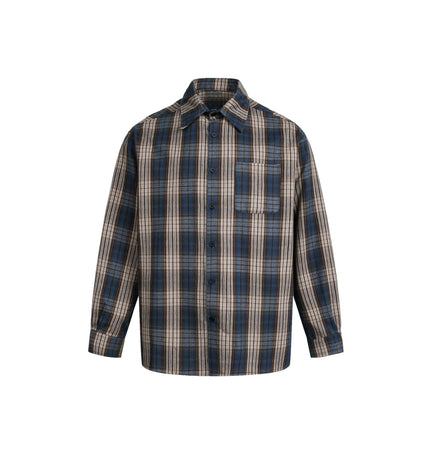 THETLSTUDIO M / blue EON 26 spring new spot American street trendy plaid basic long sleeve shirt for men