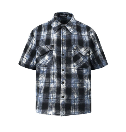 THETLSTUDIO M / blue EON 26 summer new spot American street trendy high street personality pattern short-sleeved shirt man