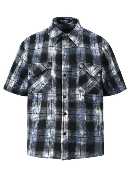 THETLSTUDIO M / blue EON 26 summer new spot American street trendy high street personality pattern short-sleeved shirt man