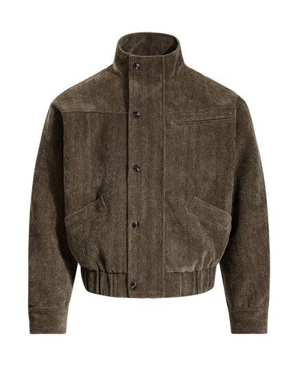 TALKLESSFASHION M / brown Cargo Stand-Up Collar High Street Jacket