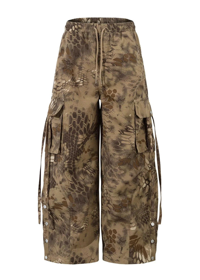 TALKLESSFASHION M / Brown Multil -  Camouflage Snake Skin Pattern pant------8047