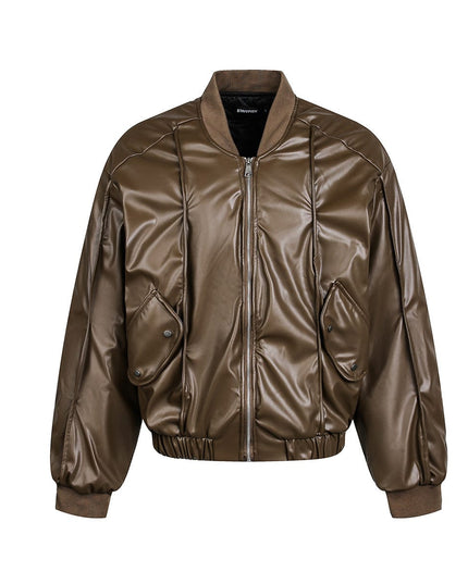 TALKLESSFASHION M / Brown Old Money Pilot Leather Jacket