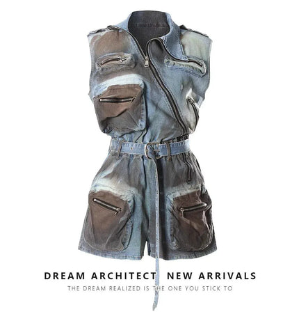 THETLSTUDIO M (Buyer Show Return 5) / blue Wasteland Multi-Pocket Cargo suit
