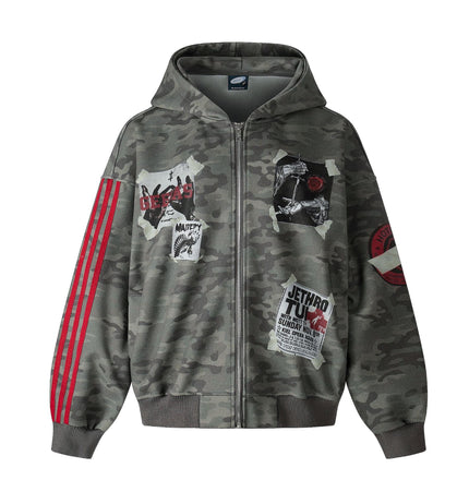 THETLSTUDIO M / Camouflage EON 26 spring new spot American style street trendy high street personality pattern camouflage hooded sweatshirt jacket men