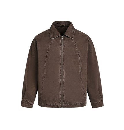 THETLSTUDIO M / Coffee color EON 26 Spring New in stock American vintage washed zip lapel jacket jacket