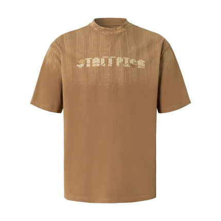 TALKLESSFASHION M / Coffee color EON 26 summer new spot American street trend simple letter loose short sleeve T-shirt for men