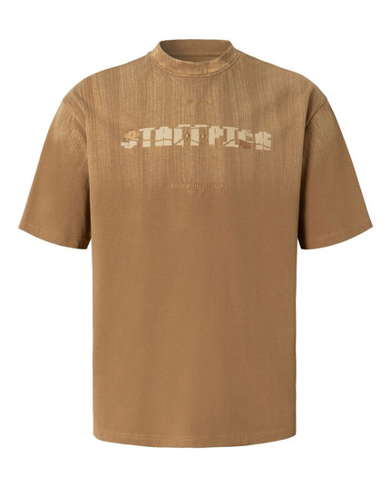 TALKLESSFASHION M / Coffee color EON 26 summer new spot American street trend simple letter loose short sleeve T-shirt for men
