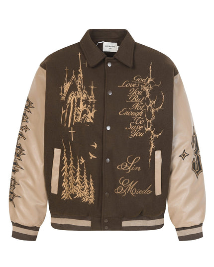 TALKLESSFASHION M / Coffee color Street Personalized Design Padded Jacket