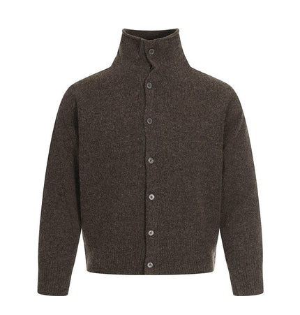 THETLSTUDIO M / Coffee MY018 GXFortune Fall/Winter American Lazy Luxury Wool Blend Cardigan Sweater Loose Knitwear Couple
