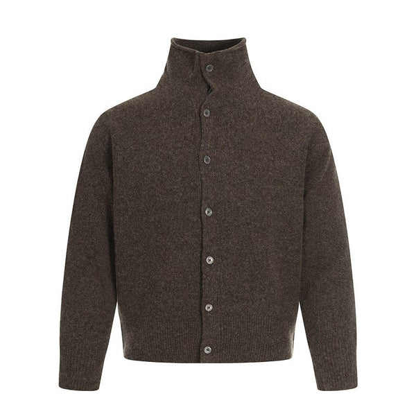 THETLSTUDIO M / Coffee MY018 GXFortune Fall/Winter American Lazy Luxury Wool Blend Cardigan Sweater Loose Knitwear Couple — 2