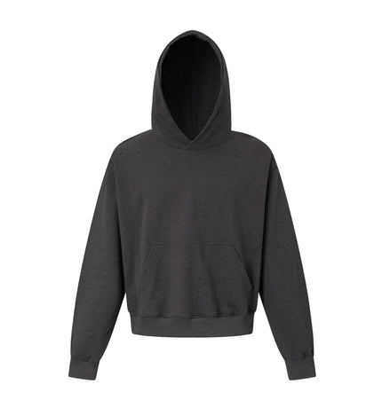 TALKLESSFASHION M / dark green 27420 American street trend neutral trend retro full of worn hole design short and wide men's hooded sweatshirt
