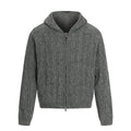 TALKLESSFASHION M / Dark grey MY020 GXFortune Vintage Lazy Wind Twist Hooded Knit Cardigan Men's and Women's Fall Winter Loose Casual Sweater Coat
