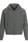 TALKLESSFASHION M / Dark grey MY020 GXFortune Vintage Lazy Wind Twist Hooded Knit Cardigan Men's and Women's Fall Winter Loose Casual Sweater Coat