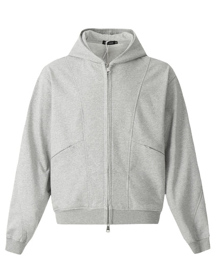 TALKLESSFASHION M / flecking gray 0172 American men's and women's high-end trend solid color deconstructed jacket design men's loose cardigan hooded sweatshirt
