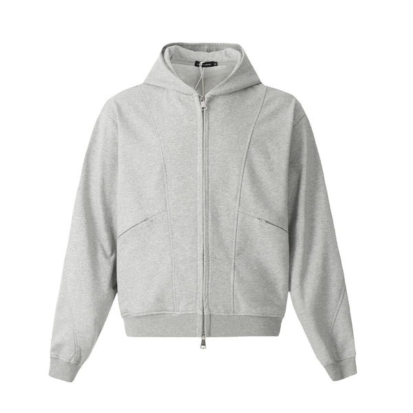 High-End Deconstructed Solid Color Cardigan Hoodie