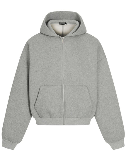 TALKLESSFASHION M / flecking gray 0276 American street trend neutral trend retro solid color simple design short and wide men's thickened hooded sweatshirt