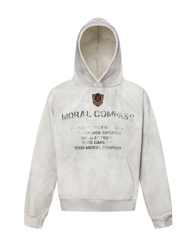 TALKLESSFASHION M / flecking gray 27258 American retro neutral high-end sense old sense deconstruction design men's heavy loose hooded sweatshirt