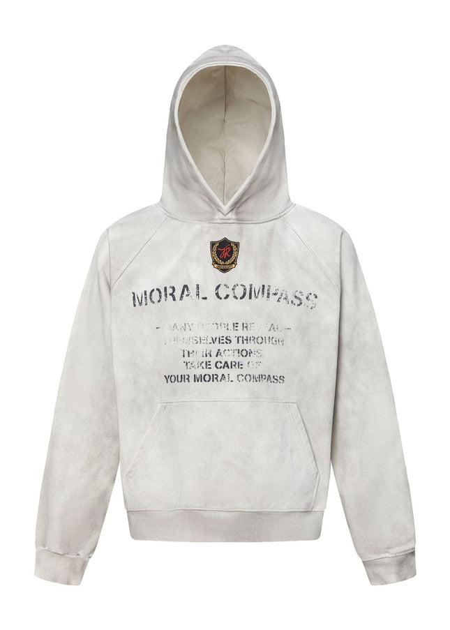 TALKLESSFASHION M / flecking gray 27258 American retro neutral high-end sense old sense deconstruction design men's heavy loose hooded sweatshirt