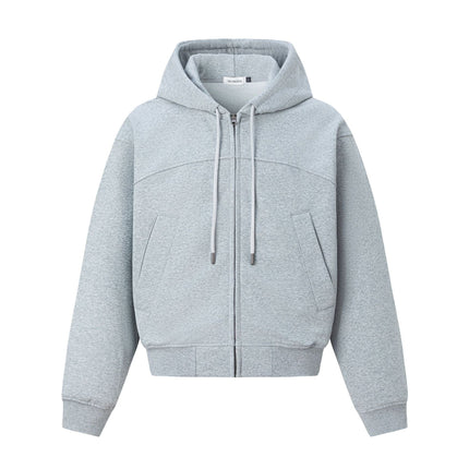 TALKLESSFASHION M / flecking gray 27378 American retro unisex high-end solid color deconstructed design men's heavy loose hooded sweatshirt