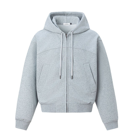 THETLSTUDIO M / flecking gray 27378 American retro unisex high-end solid color deconstructed design men's heavy loose hooded sweatshirt