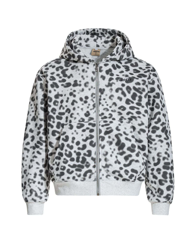 TALKLESSFASHION M / flecking gray American leopard print hooded