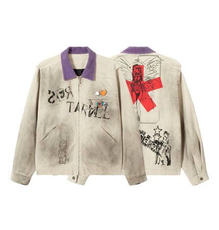 THETLSTUDIO M / Fog white Vintage Badge Detroit Lapel Jacket