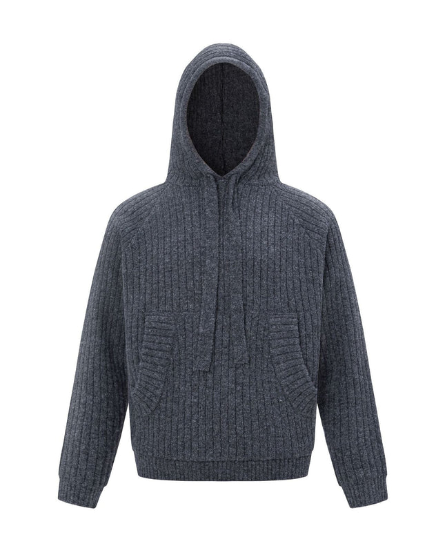 TALKLESSFASHION M / gray 27234 American Style 2024 Fall/Winter Vintage Men's Sweater Solid Color Design Premium Men's and Women's Hooded Sweaters Knitwear
