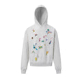 TALKLESSFASHION M / gray 27412 American retro neutral high-end fun sticker print design men's heavy loose hooded sweatshirt