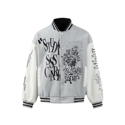 TALKLESSFASHION M / gray EON 26 spring new spot American street trendy high street individual pattern loose jacket jacket
