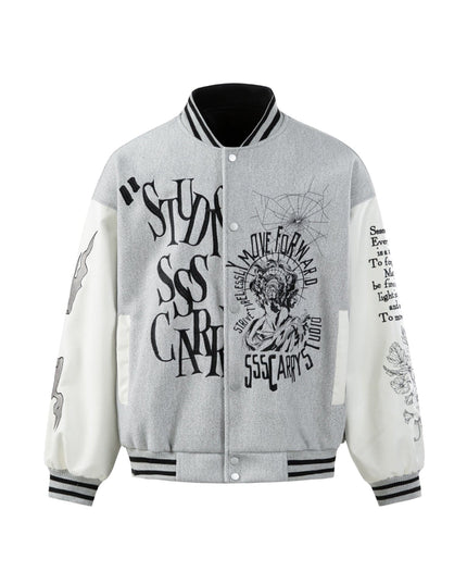 TALKLESSFASHION M / gray EON 26 spring new spot American street trendy high street individual pattern loose jacket jacket