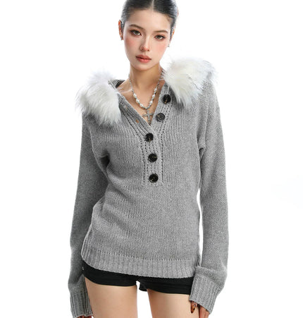 THETLSTUDIO M / gray Hot Girl Waist-Cinch Knit Top