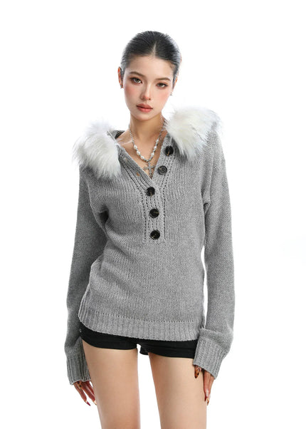 THETLSTUDIO M / gray Hot Girl Waist-Cinch Knit Top