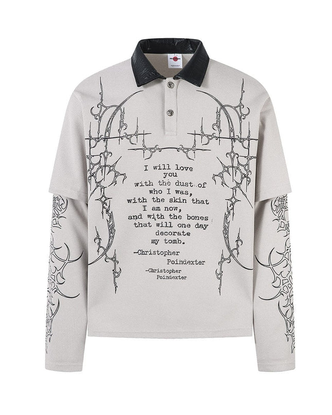 TALKLESSFASHION M / gray Jiayloku Men's Fall 2025 New American Retro Trendy Brand Dark Fake Two Polo Shirt Lapel T-Shirt